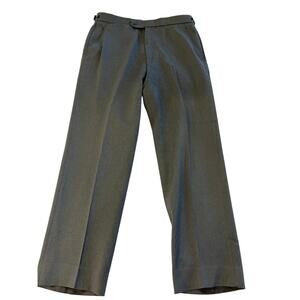 Fletcher Jones Men’s Gray Coverdine Wool Dress Pants 34x29 Pleated Front